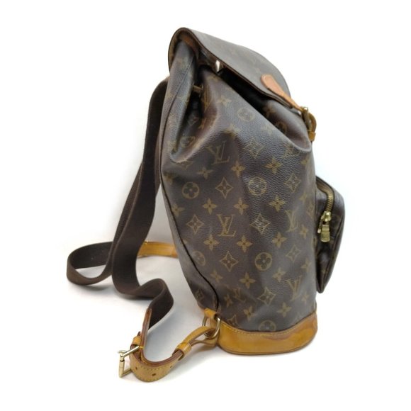 LOUIS VUITTON Montsouris Gm Brown Monogram Backpack - Picture 3 of 5